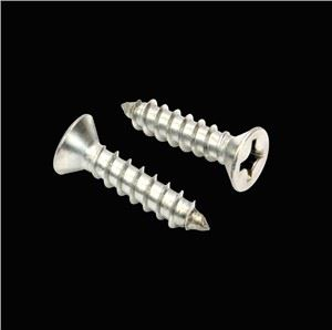 Vis taraudeuses à tête fraisée cruciforme en acier inoxydable