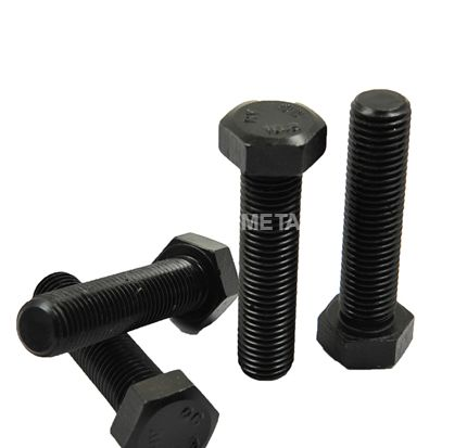 4.8 8.8 Boulon hexagonal noir en acier au carbone