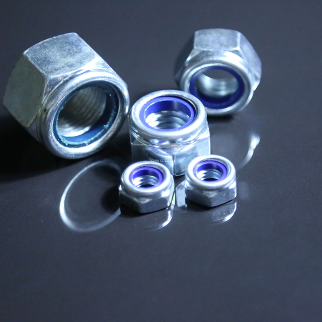 Écrou de blocage en nylon en acier au carbone galvanisé